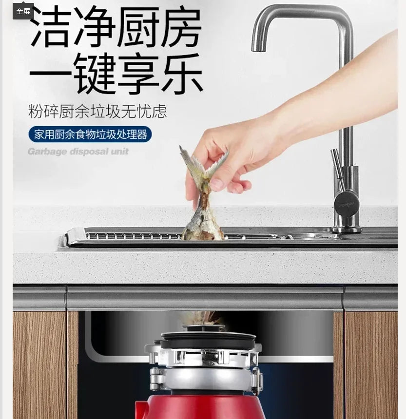 220V Garbage Disposer Kitchen Sewer Kitchen Waste Food Crusher Household Life Disposer Machine Household Crusher DA