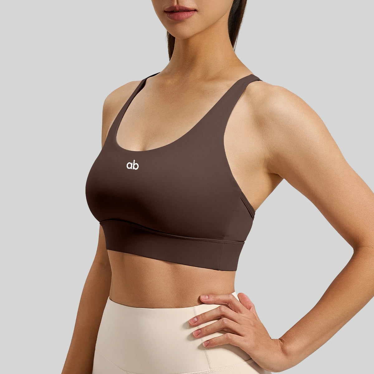 Women U Neck Fitness Crop Top Crossback Sports Bra Fixed Cups Vest, Shockproof Gym Running Workout Yoga Top