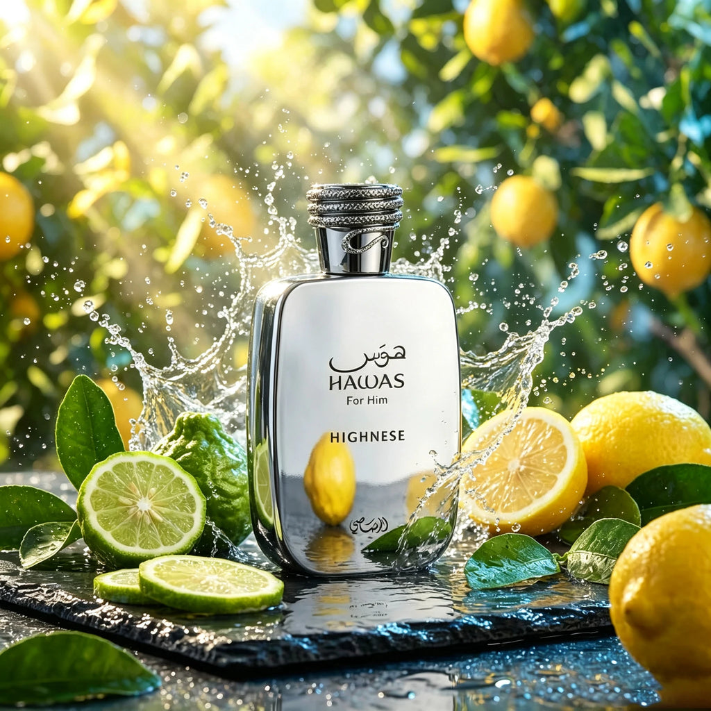 Hawas Highness For High Men's Light Essence, A Refreshing Citrus, Starts With A Slow Transition To A Calm Marine Woodiness