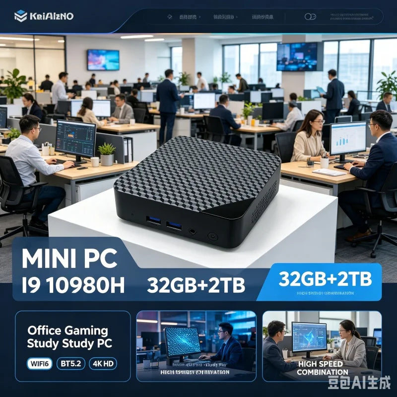 New Mini PC Intel i9-10980HK Strong Performance Mini PC 16GB RAM 2048GB1TB SSD Gaming Computer WiFi6 Desktop PC