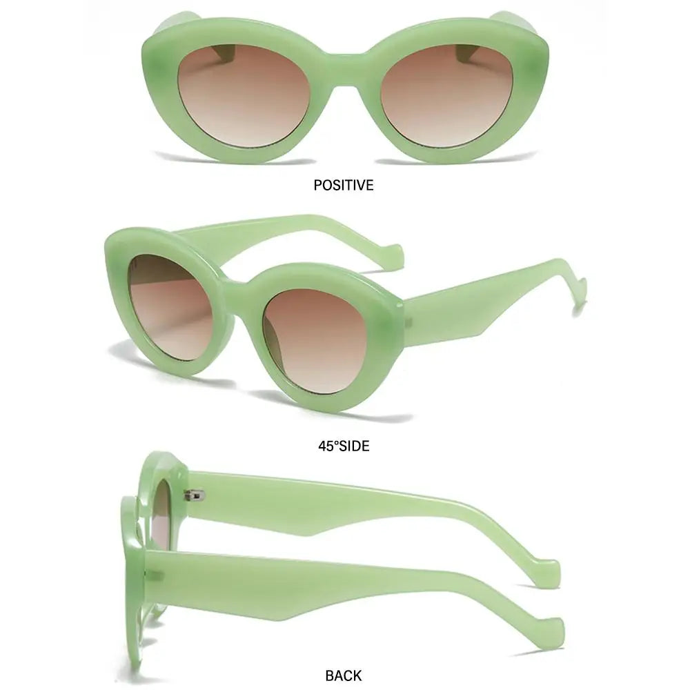 Ins Popular Retro Eyewear Oval Sun Glasses Oversized Sunglasses Sun Glasses Thick Frame