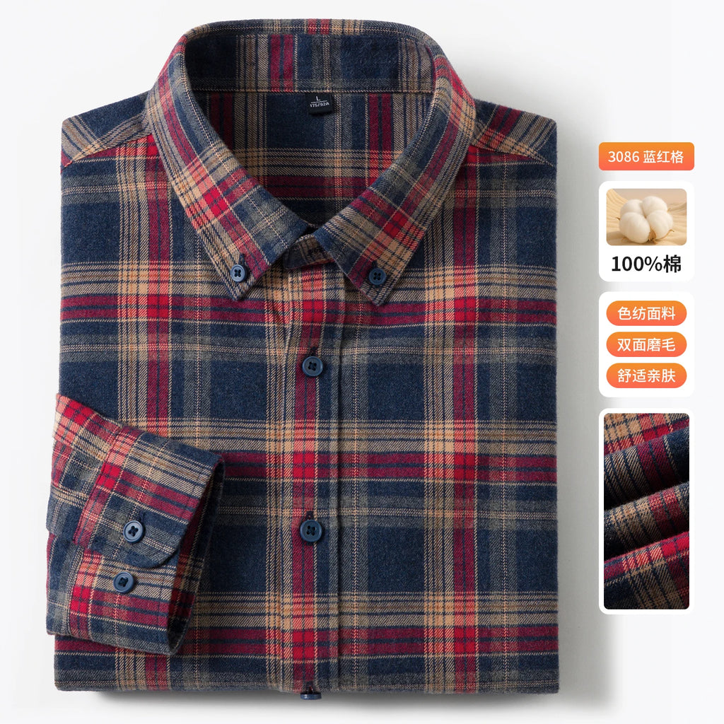Men's Fashionable and Stylish Multi-Color Checkered Shirt, a New Business Trend, High-Quality Long-Sleeved for Commuting