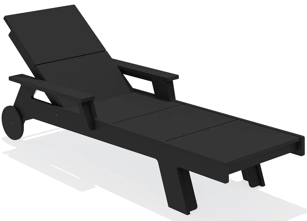 Oversized Outdoor Chaise Lounge HDPE Adjustable 5-Position Backrest Pool Patio Recliner, Customized