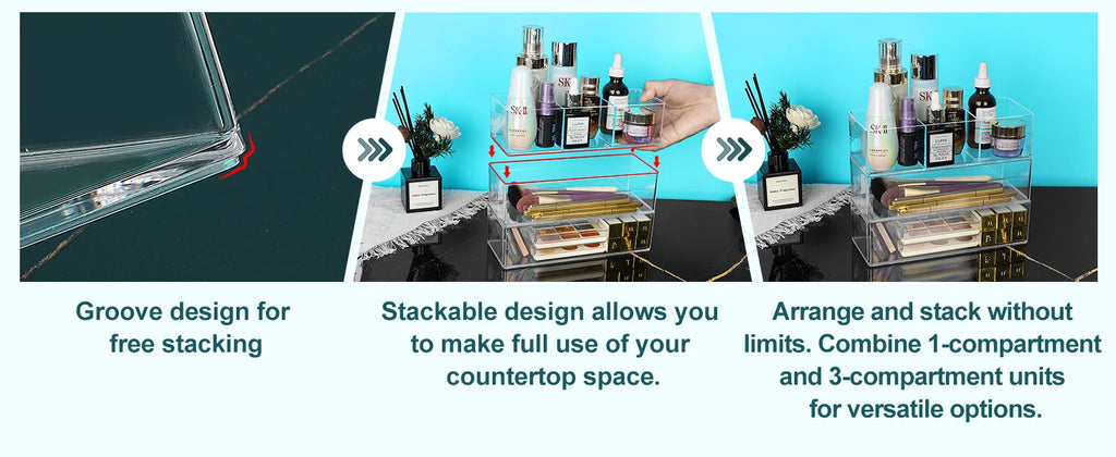 Makeup Organizer for Drawer, Makeup Organizer for Vanity, Countertop, Bathroom, Kitchen and Cabinet Storage Boxes