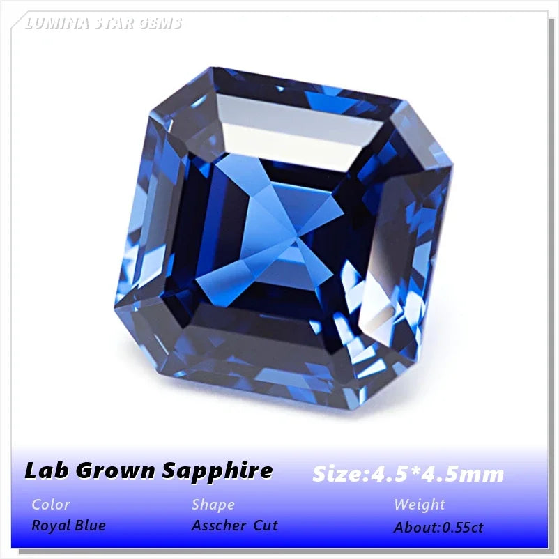 ABCLab Grown Sapphire Royal Blue Color Multiple Cuts Available Gems For Jewelry Setting&Custom Design Selectable Certificate