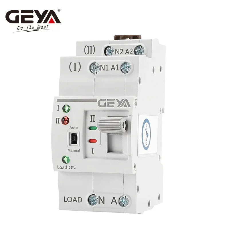 GEYA G2R ATS 110V 220V PC Dual Power Automatic Transfer Switch 25A 40A 63A  Household Power Transfer Switch 50/60Hz