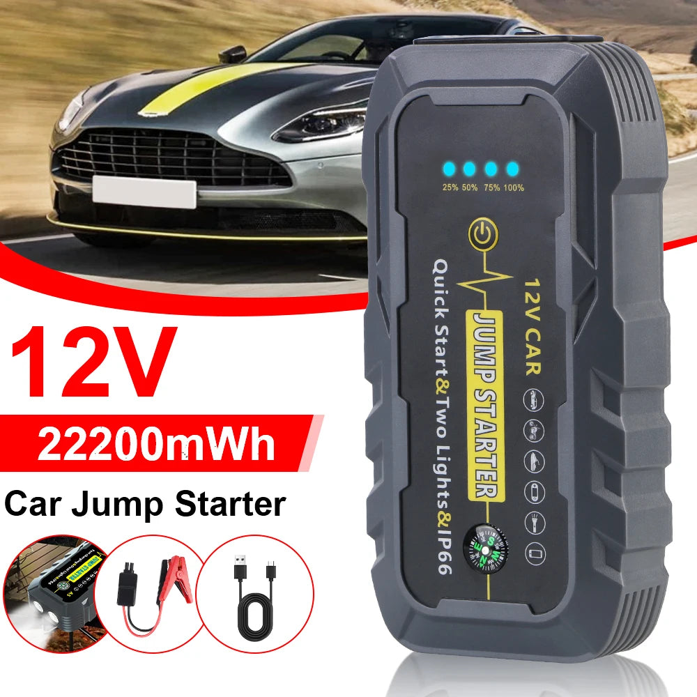 Car Battery Starter 22200mWh Auto Starting Device Emergency Start Power Bank Booster 12V Portable 3000A Car Jump Starter