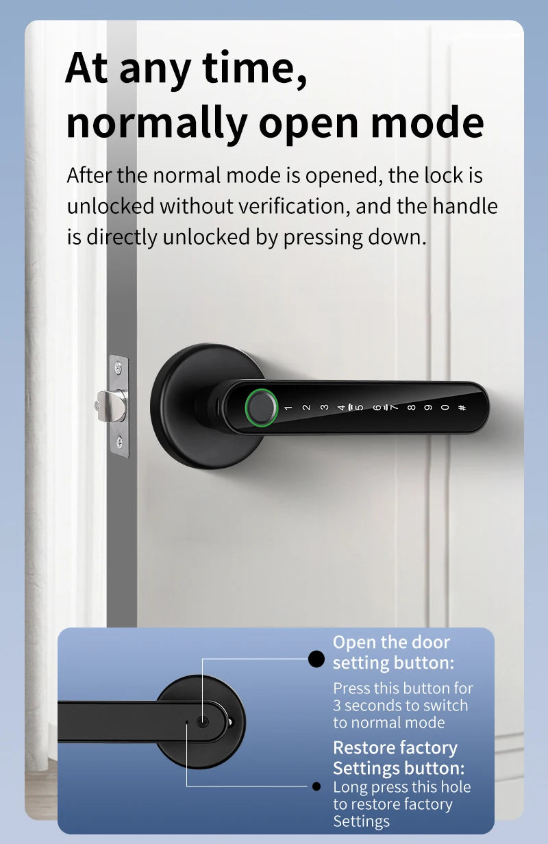 KERUI Tuya Smart Life Fingerprint Door Lock Bluetooth Electronic Lock 5-in-1 Fingerprint Password APP  Key for Home Apartment