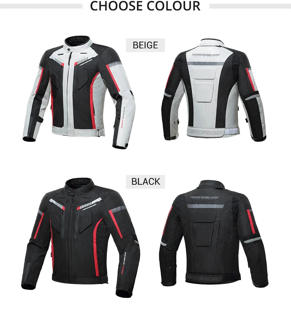Men Motorcycle Jacket Waterproof Four Season Motorbike Overcoat Pants Reflective Riding Jackets Windproof Suits Removable Lining