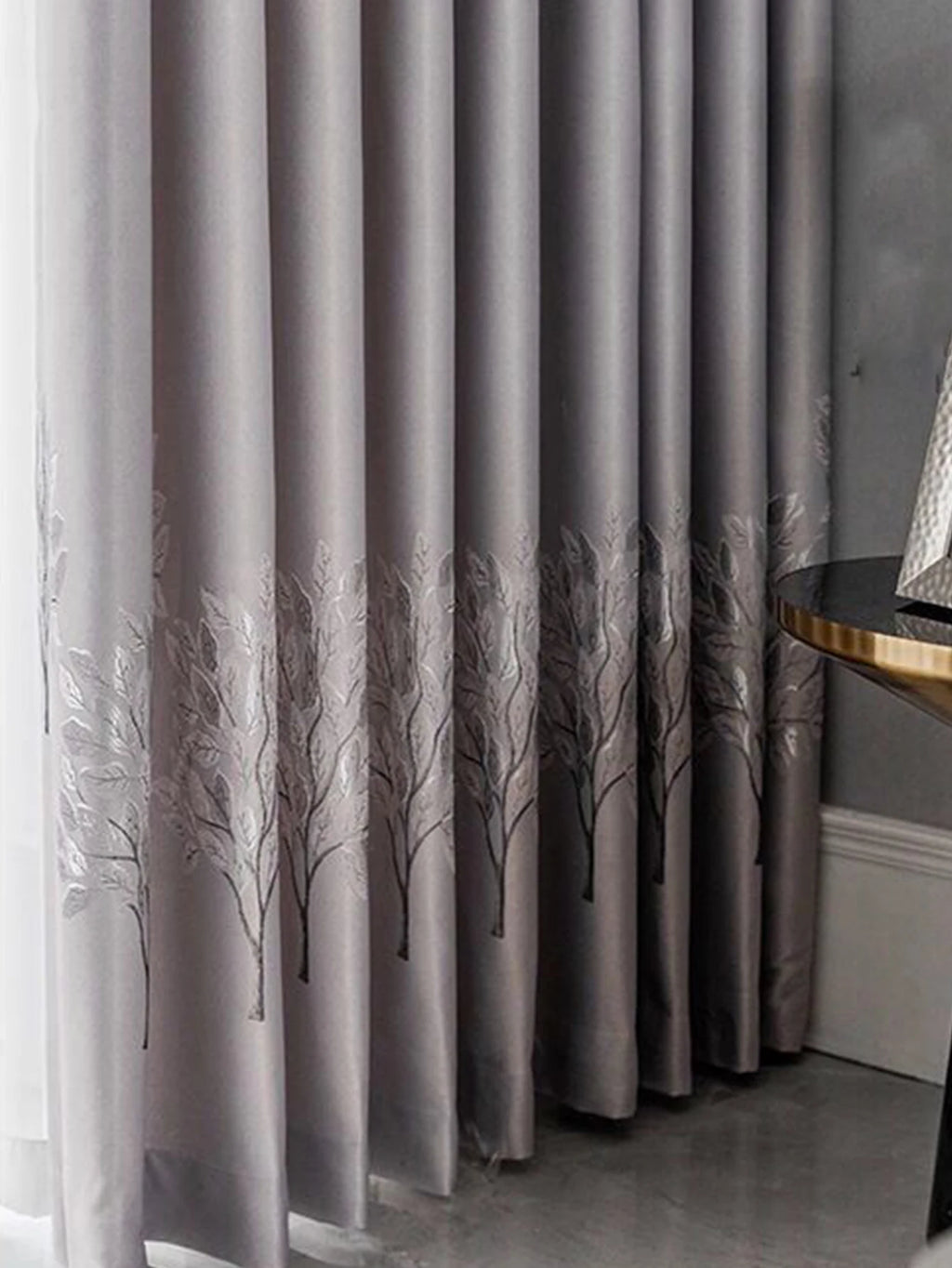1pc Modern simple thickened jacquard thermal insulation curtain finished modern living room bedroom window