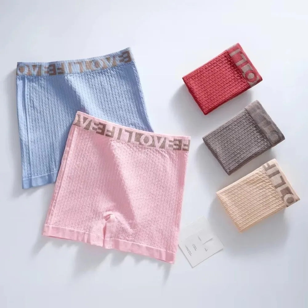 Multiple Sizes High Waisted Yoga Briefs Seamless Ribbed Short Underwear Soft Anti-Chafe Sports Shorts Casual Wear
