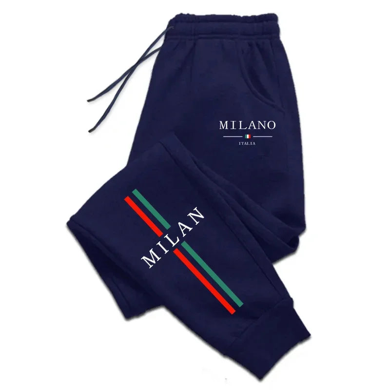 2026 Hot Sale Milan City Printed Jogger Pants Men Women Autumn Winter Casual High Quality Outdoor Running Sports Casual Pants