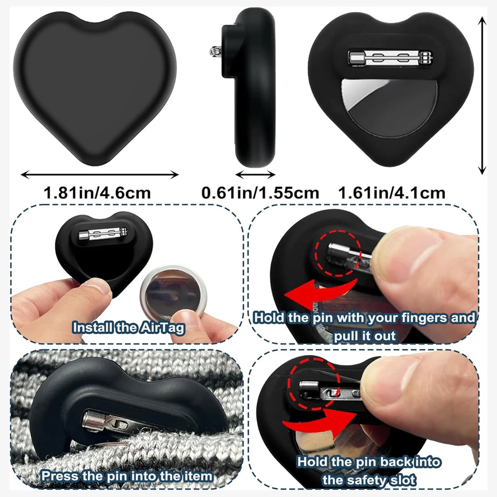 New AirTag Hidden Holder for Kids,Silicone AirTag Case with Safety Pin,Tracker Anti-Lost Cover for Kids,Elderly,Luggage,Clothing