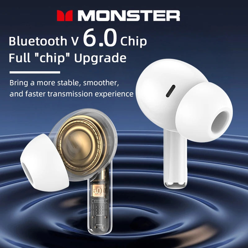 Monster MQT39 TWS Wireless Bluetooth 6.0 Earphones Hifi Stereo Earbuds Noise Reduction Headphones Gaming Sports Headset with Mic