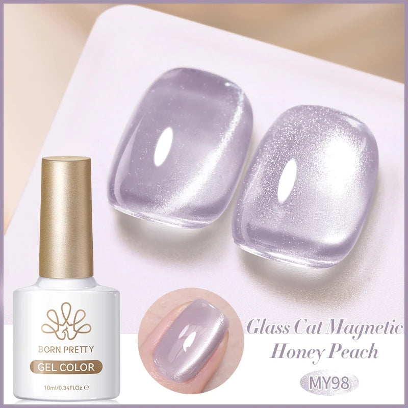 BORN PRETTY 10ml Silver Water Light Cat Magnetic Gel Nail Polish Nail Supplies Vernis Semi Permanent Gel for Fall Winter Nails