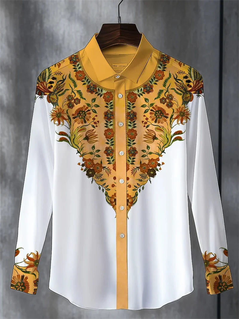 New Men's Long Sleeve Shirt Animal Cat 3D Printed Hawaiian Lapel Top Casual Comfortable Men's Shirt Top