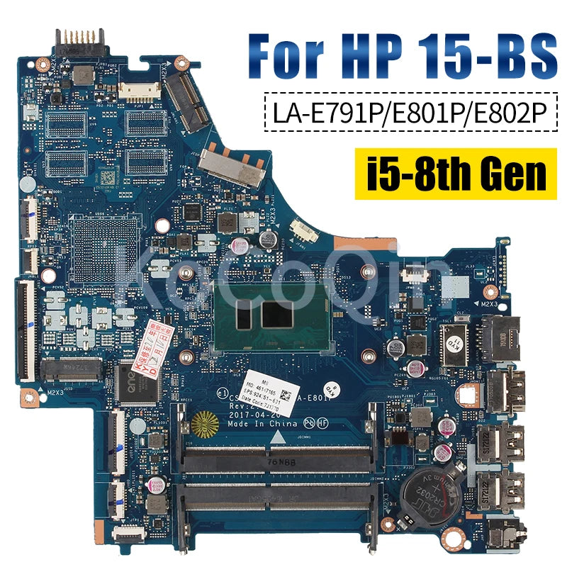 For HP 15-BS Notebook Mainboard LA-E791P LA-E801P LA-E802P Placa 924757-601 924750-001 i3i5i7 6/7/8th Laptop Motherboard Tested