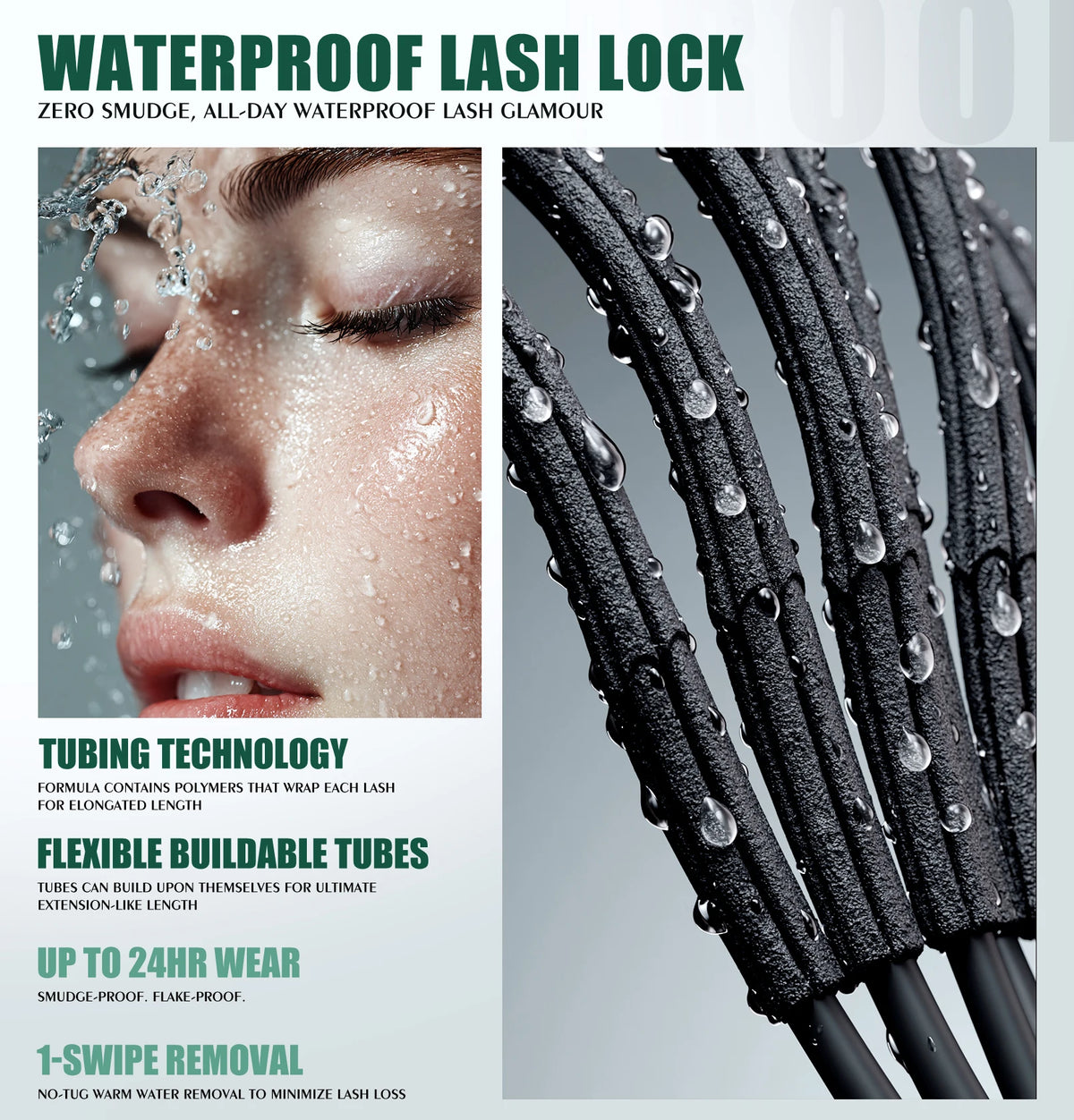 4D Black Mascara Thickening Lengthening Curling Waterproof Sweatproof Mascara For Beginners