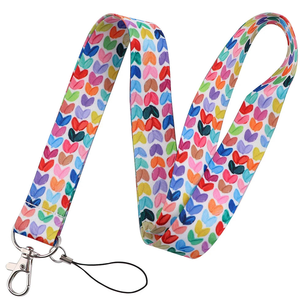 100 Designs Cute Art Lanyard for Keys Chain Badge Holder ID Credit Card Pass Hang Rope Lariat Mobile Phone Charm Accessories