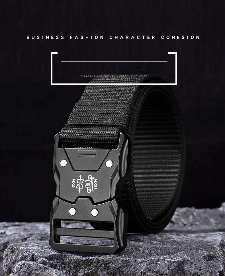 Genuine Tactical Belt Men's Quick Release Nylon Military Belt Automatic Buckle Real Soft Outdoor Sports Pants Jeans Waist Belt