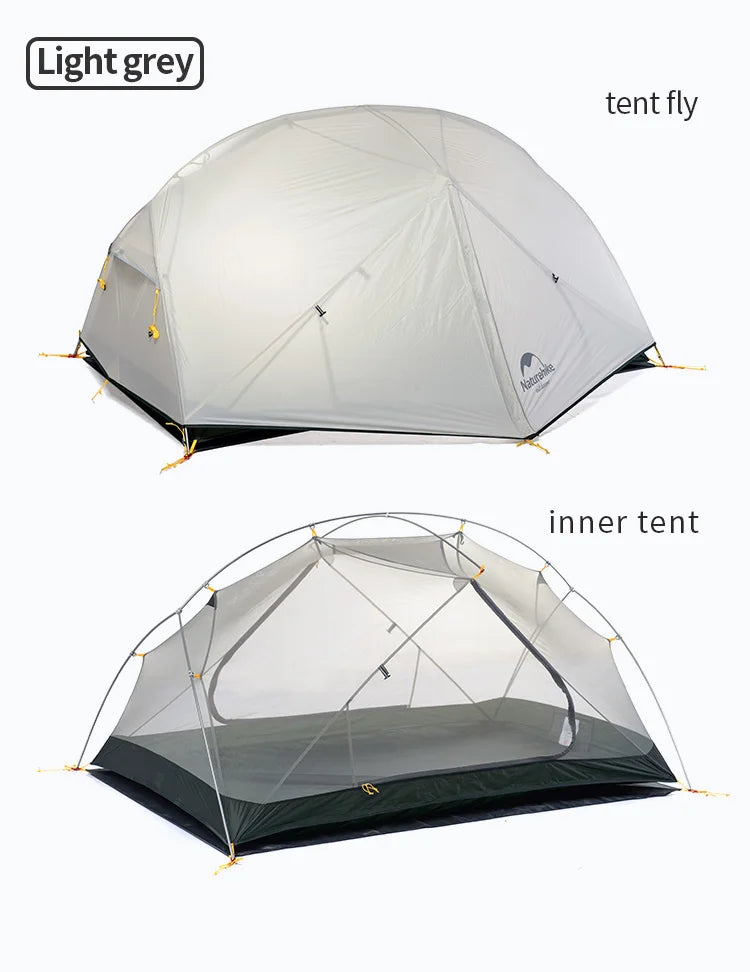 Naturehike Mongar Tent Camping Tent 2 Person Ultralight Professional Waterproof & Windproof Backpack Tent 20D Nylon Travel Tent