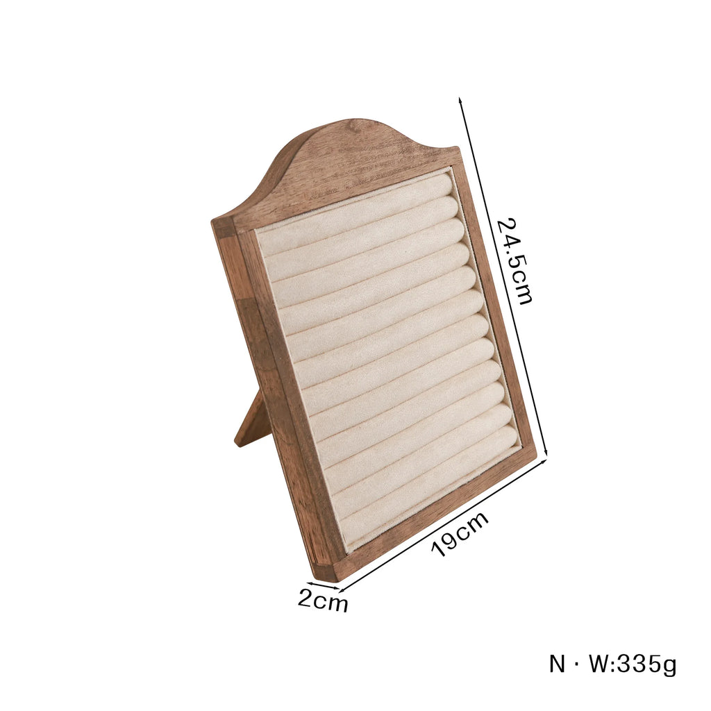 1 Pcs Wood Earrings Ring Photo Frame Jewelry Display Stand Jewelry Rack Velvet Jewelry Storage Tray Store Counter Props Show