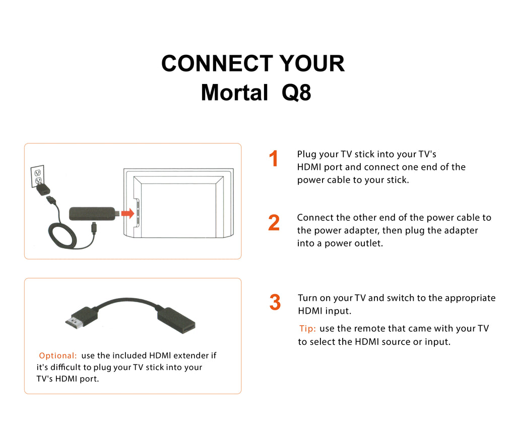 Mortal Android14 TV Stick WIFI6 Voice Control TV Stick Q8 8K Video Allwinner H313 Netflix YouTube TV Box Free Live TV Streaming
