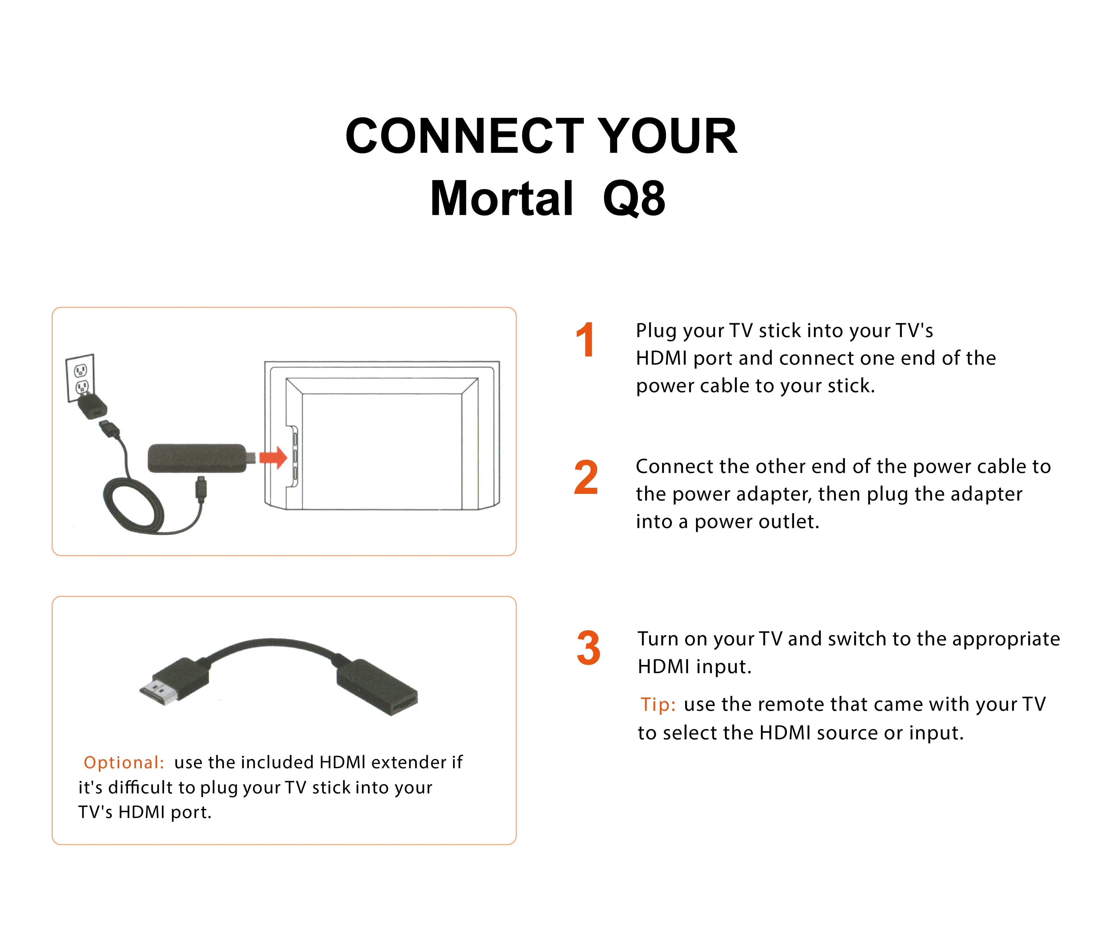 Mortal Q8 Android14 TV stick WIFI6 Voice Control TV stick  8K video RK3518 Netflix YouTube Tv box Free Live TV Streaming