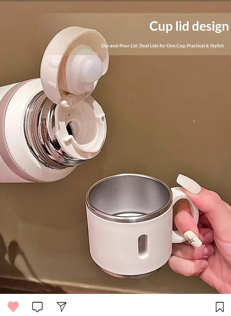 316 Stainless Steel 600ml Coffee Cup Travel Thermal Mug Leak-Proof Thermos Bottle Tea Coffee Mug Office Business Style Thermos L