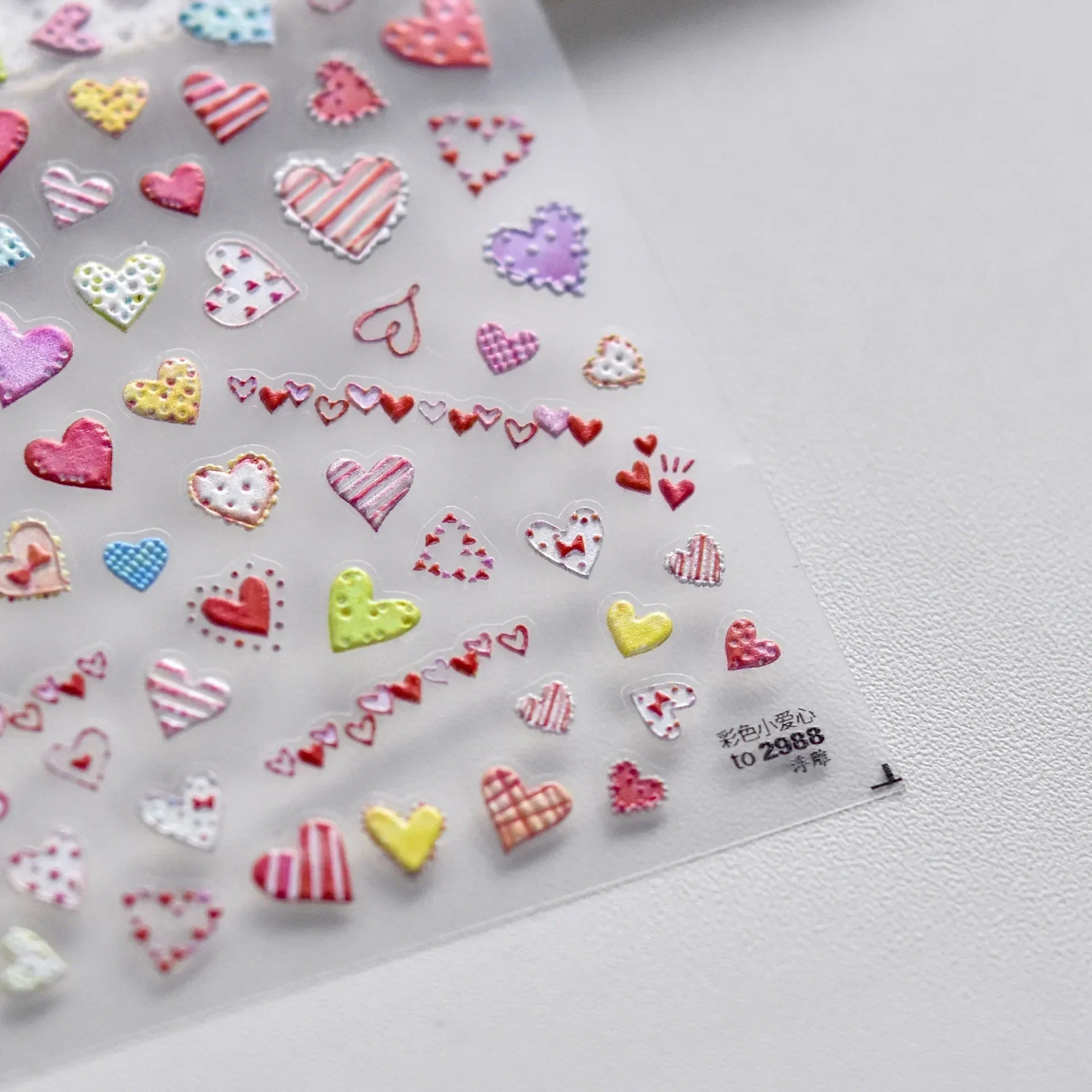 5D Gradient Love Gem Glitter Love Heart Colorful Cat's Eye Rhinestone Soft Self Adhesive Nail Art Stickers Shiny Manicure Decals