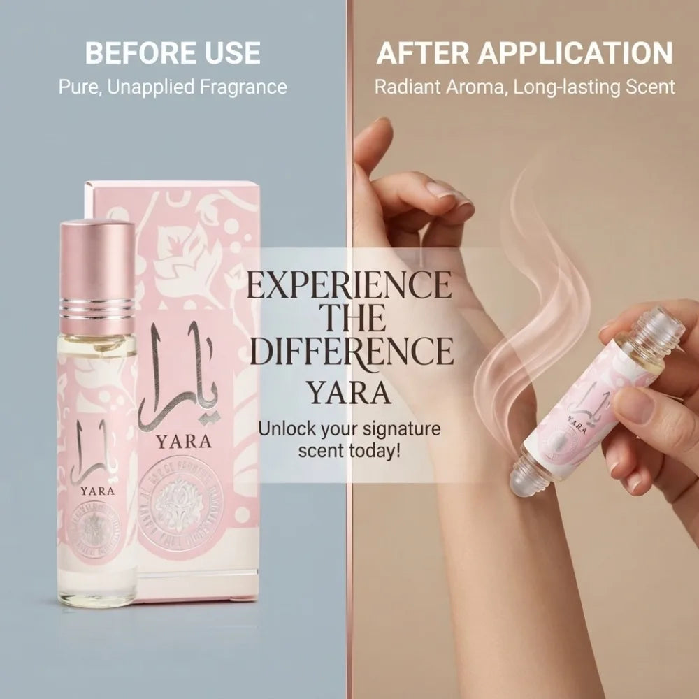 2026 New YARA Arabic Roll On Perfume Oil Portable Mini Rollerball Long Last Sweet Floral Fruity Aroma Travel Size Perfume Gift