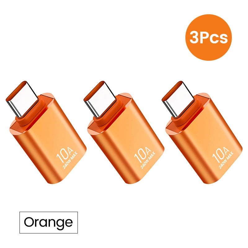 6pcs 10A OTG USB 3.0 To Type C Adapter USB Female To Type c Male Fast Charging Converter USB to Type C OTG For Xiaomi Laptop PC