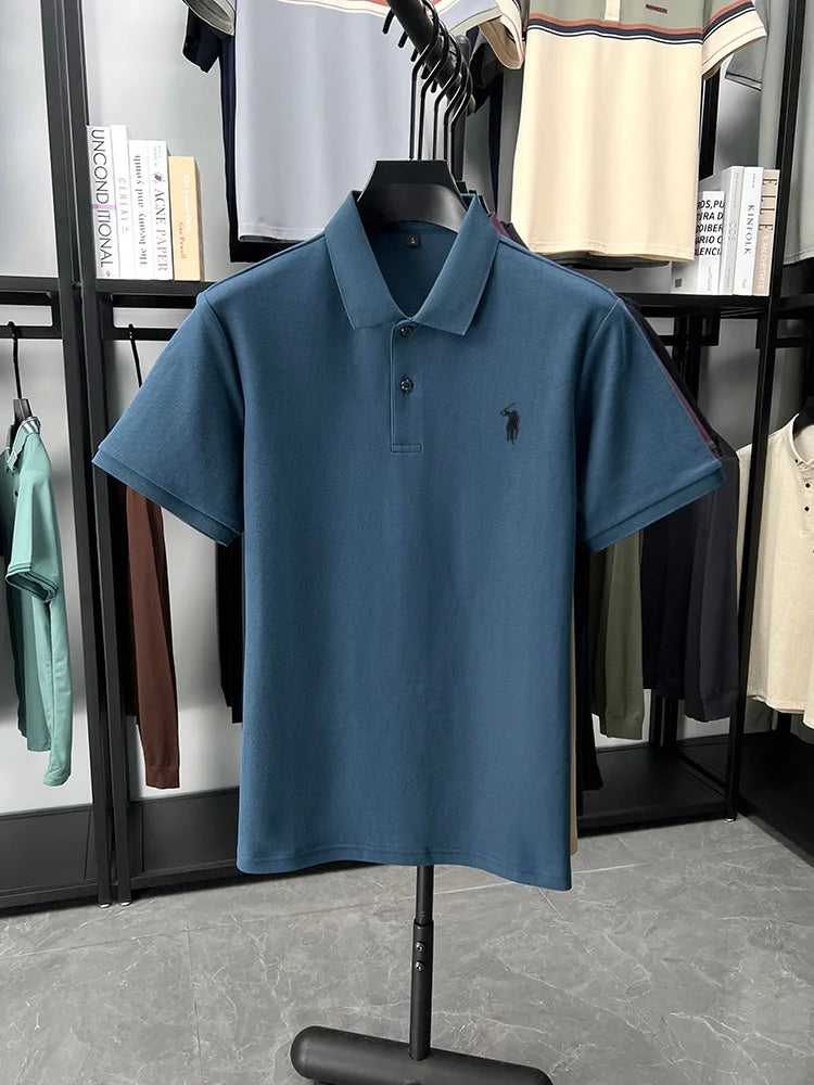 Designer brand 100% cotton short sleeve polo shirt fashion luxury pony embroidery men's summer casual high-quality Paul T-shirt