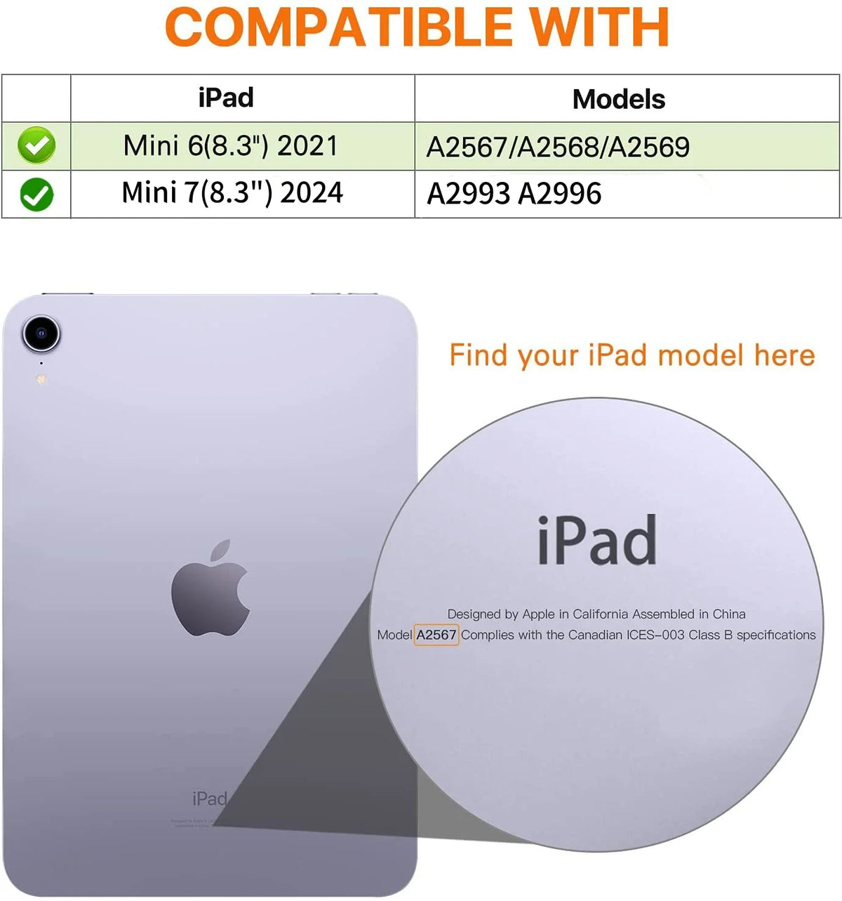 Smart Case For iPad Mini 7 2024 A17 pro 8.3"Mini 6 2021 8.4 A2567 6th Generation Pencil Holder Case iPad Mini 7th 6th Generation
