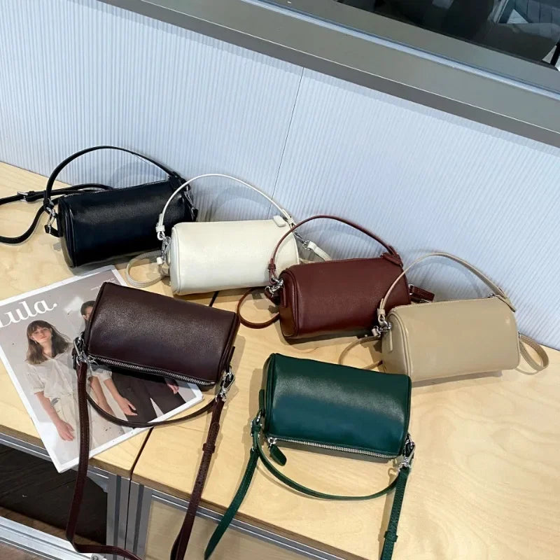 Ladies' Genuine Leather Small Shoulder Bag for Women Crossbody Fashionable Simple and Practical Soft Leather Darling Phone Bag