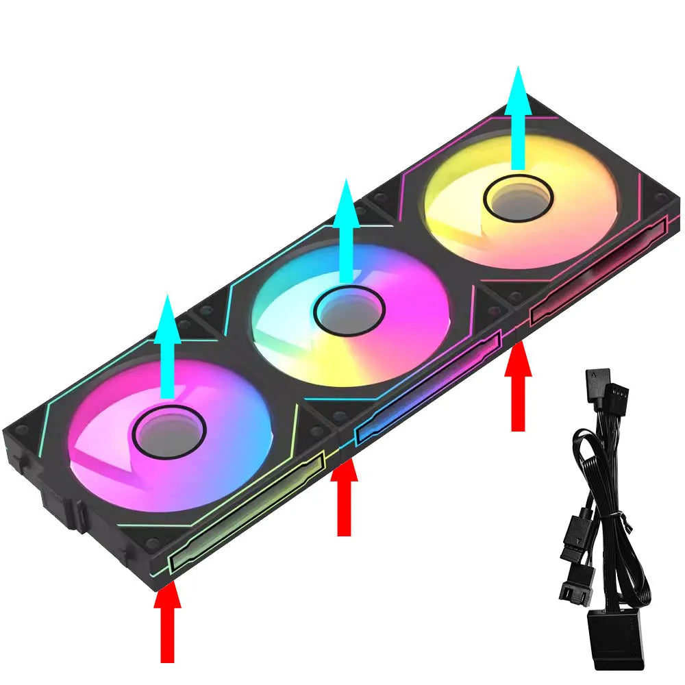 JUMPEAK MX120 240mm 360mm Modular Stackable Splicing PC 120mm Case Cooling Fan ARGB Infinite Mirror For Computer Water Cooler