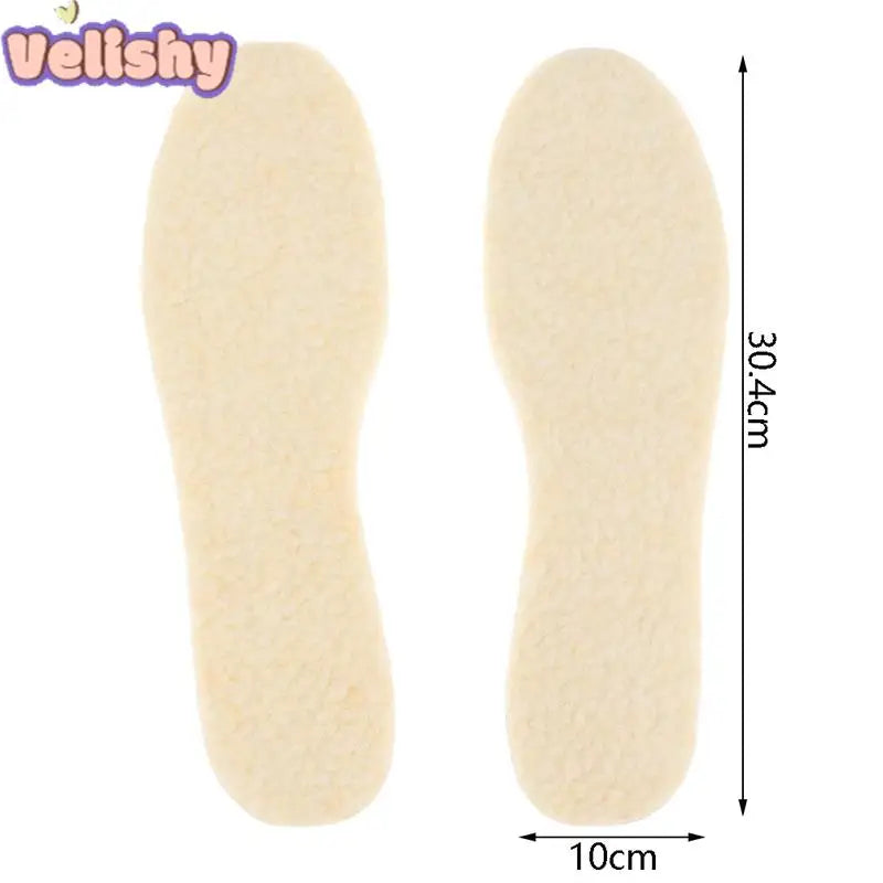1 Pair Of Aluminum Foil Lamb Wool Insoles For Winter Warm Moisture-Proof Soft Sweat-Absorbing Breathable Plus Velvet Insoles