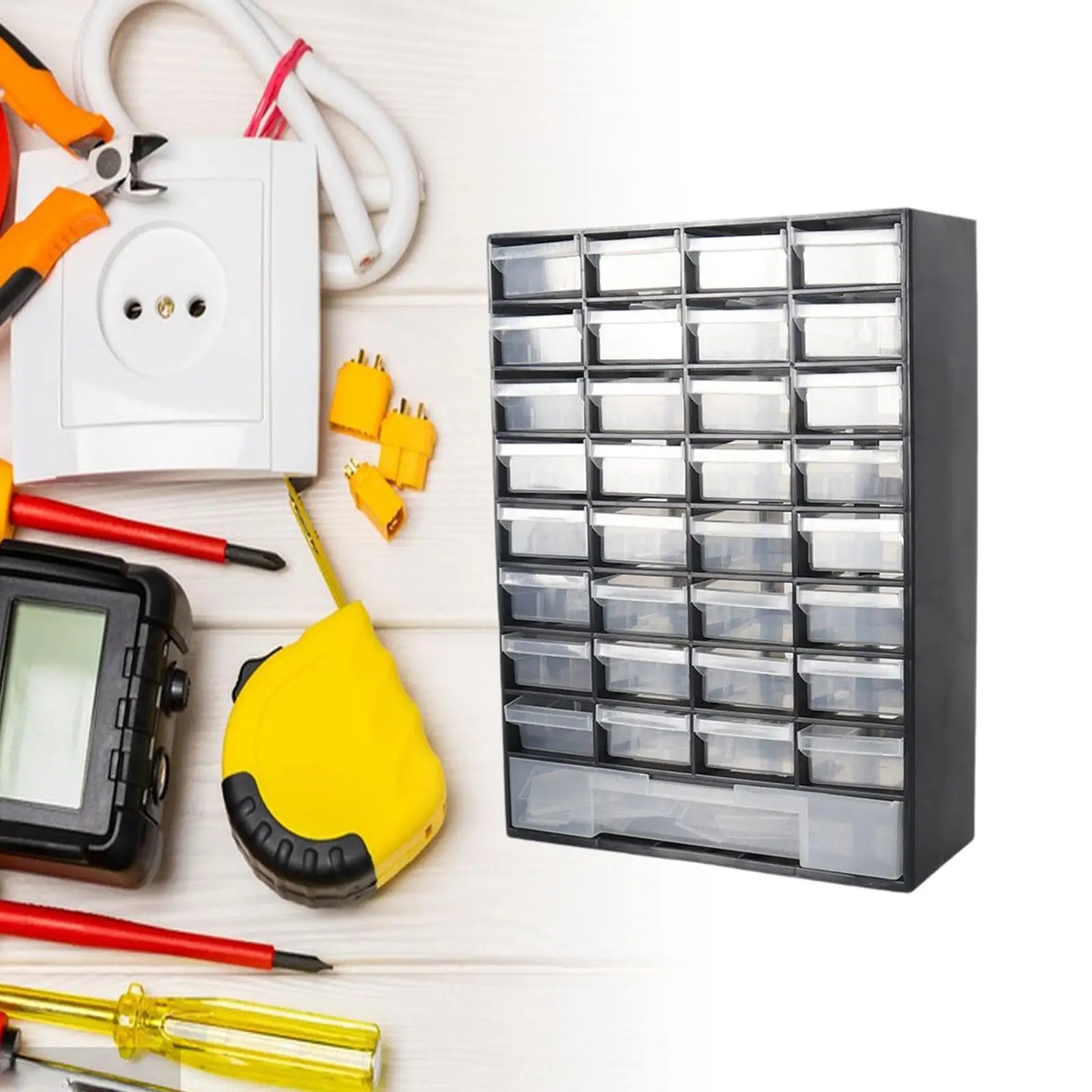 Drawer Storage Cabinet Organizer, Tool Box Container Garage Organization for Parts Hardware Nuts Screws Beads Garage