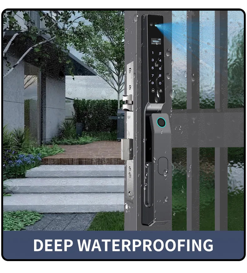 MYT Factory Waterproof Video Monitoring Intercom Face Recognition Tuya Smart Door Lock Fingerprint Locks For Villa