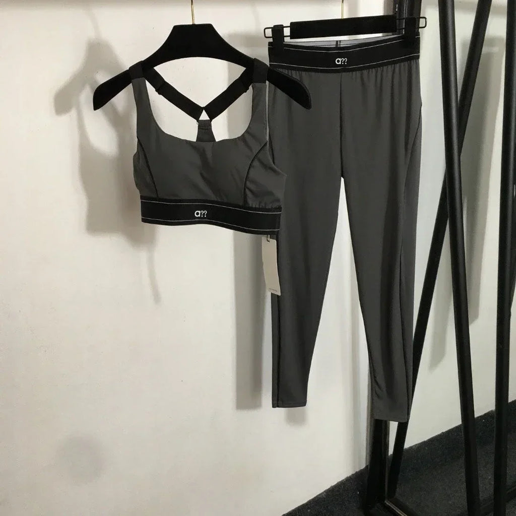 2026 Summer New Yoga Sports Suit Sling Vest Elastic Small Foot Leggings
