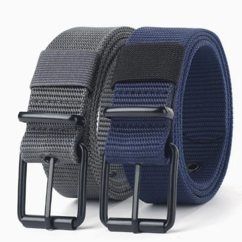Men's Belt Porous Canvas Pin Buckle Leather Belt Outdoor Sports Belt Women's Trendy Eyelet Belt With Jeans Belt For Men Women
