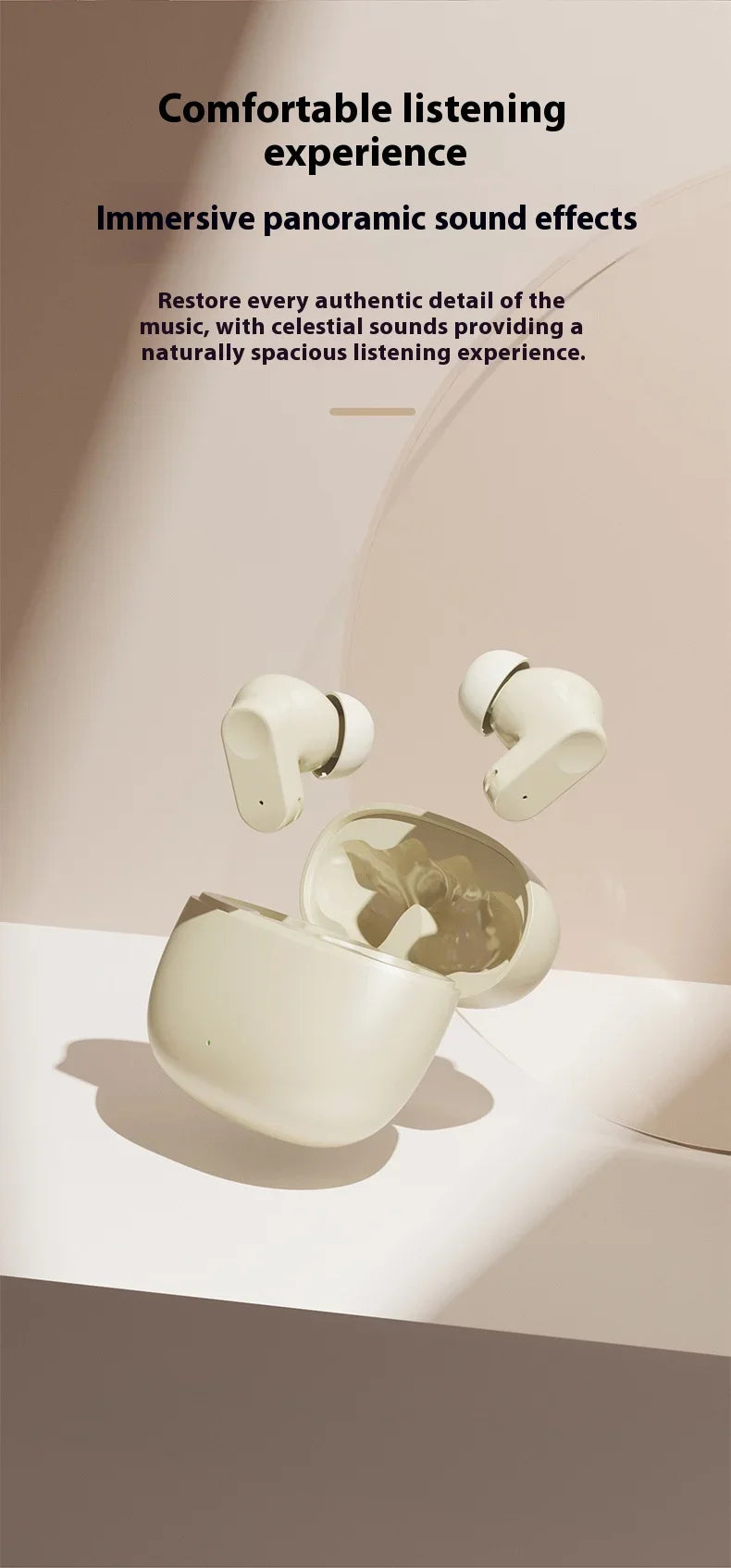 Wireless In-Ear Earbuds Lightweight Comfort Fit Headphones IPX5 Waterproof Enhanced Sound Bluetooth 5.3 Earphones for Sports