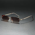 2025 Fashion Small Sun Glasses for Men Retro Rectangular Sunglasses Rimless Brand Designer