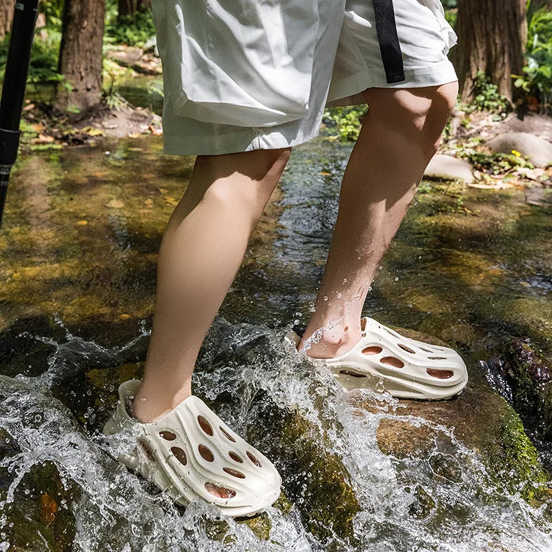 Men's Hollow Shoes, Men's Outer Shoes, Men's Breathable Wading Shoes, Men's Outdoor Hiking Beach Shoes, Men's Sandals