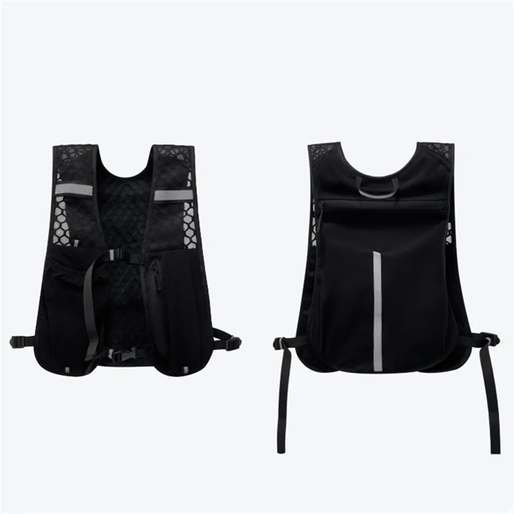 Running Water Bottle Storage Vest Lightweight Running Vest Reflective Safe Hydration Water Chest Pack Sports With Phone Holder