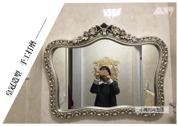 Bathroom Vanity Mirror Wall Unique European Creative Aesthetic Save Space Mirror Modern Simple Espejo Pared House Decoration