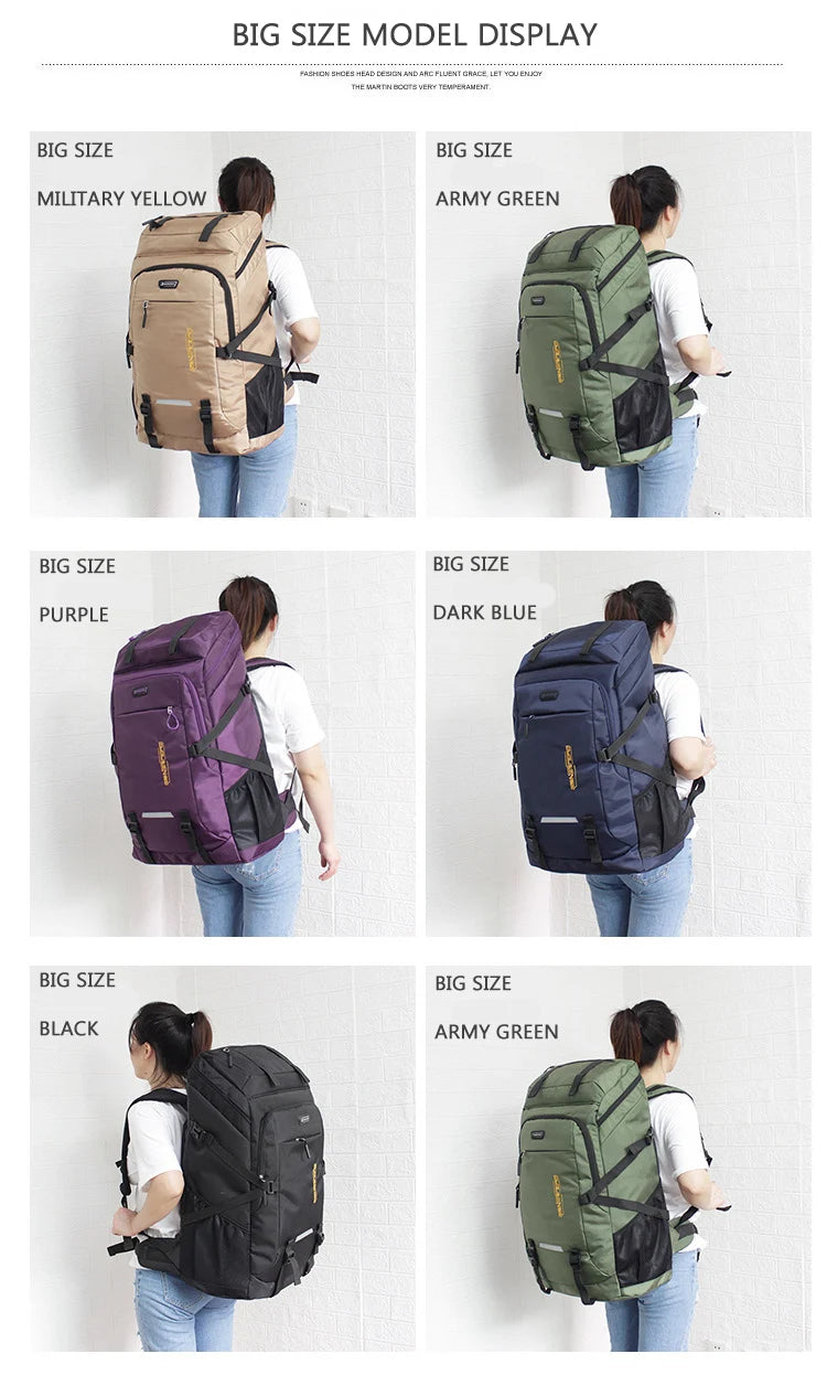 Waterproof Hiking Backpack Durable Bag Suitable for Men and Women's Travel, Hiking, Camping and Outdoor Leisure Activities
