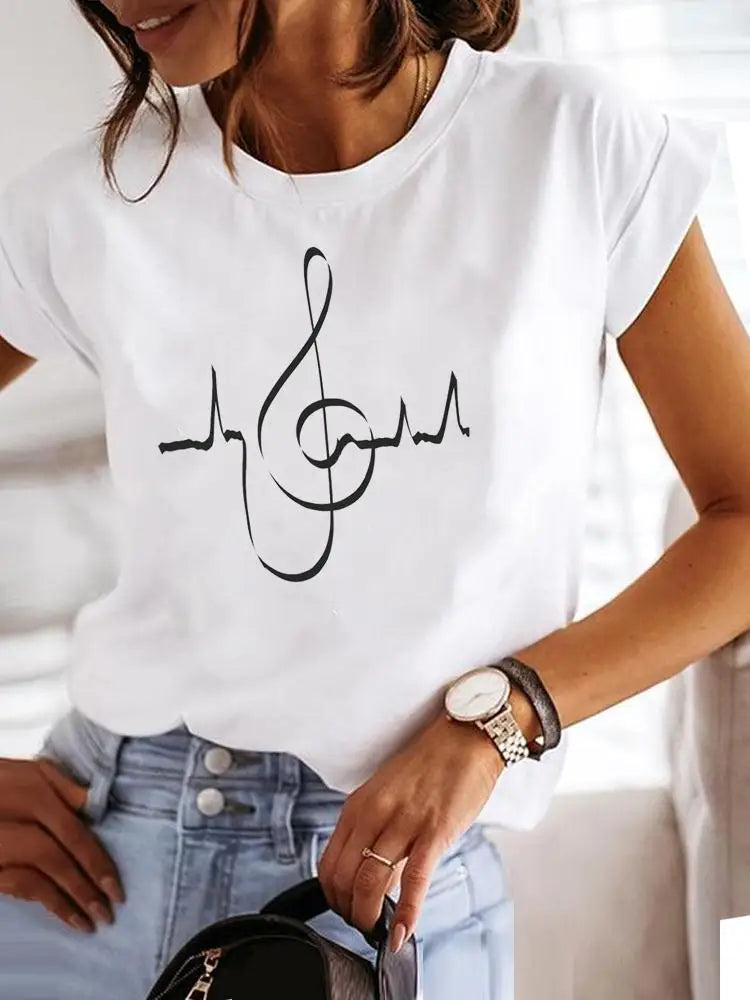Star Lovely Style Trend Clothing Fashion Tee Women T-shirt Summer Short Sleeve Print Clothes Graphic T Shirt Female Tee Tops
