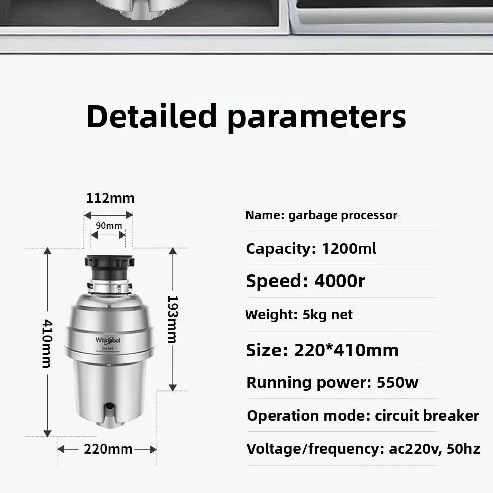Food waste disposer, household kitchen food waste shredder, air switch EG-M1 Food Waste Disposers