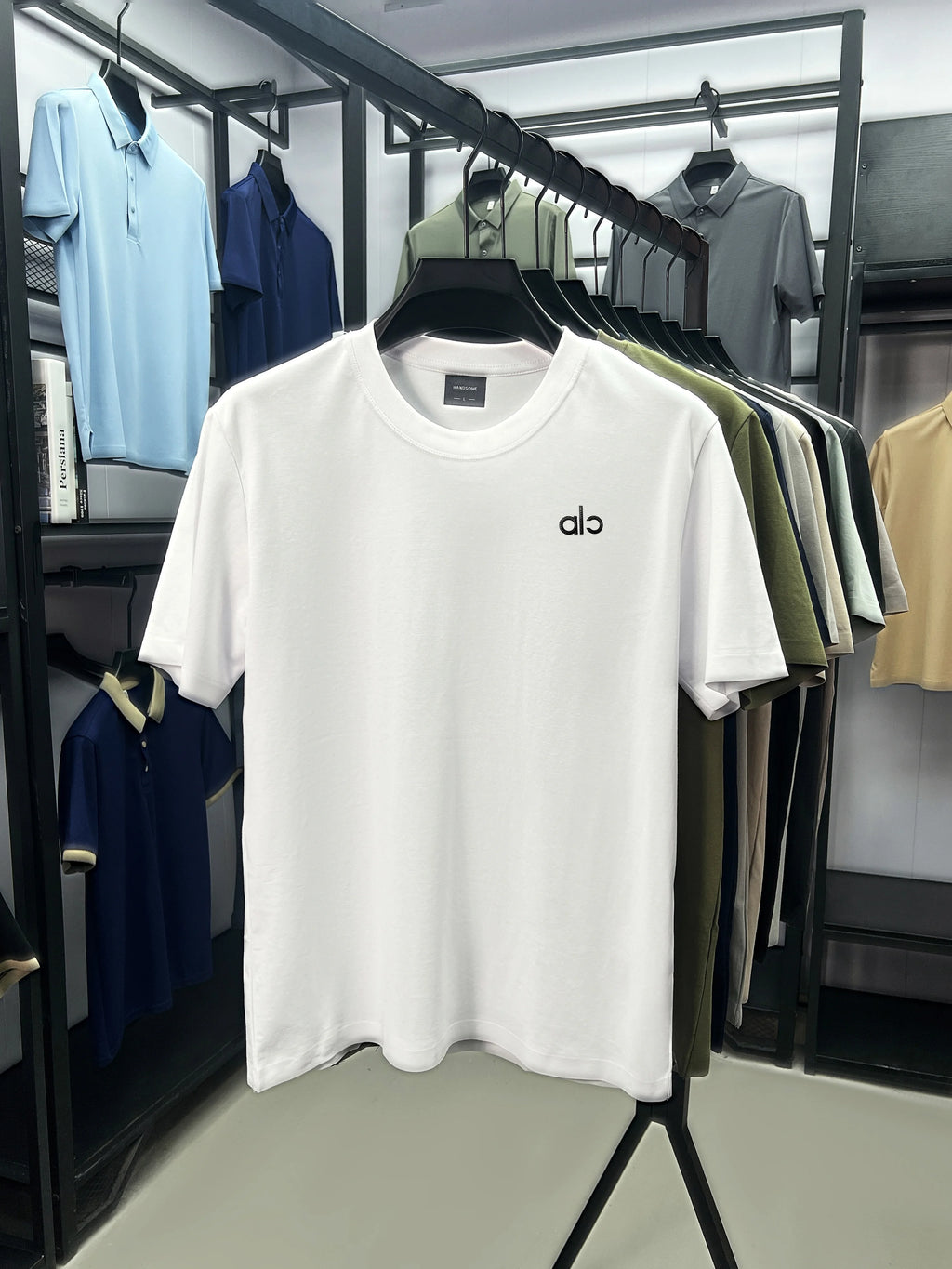 100% Pure Cotton Men's Crewneck T-Shirt Summer Latest Soft Comfy Breathable Business Golf Short Sleeve Delicate Embroidery Tee